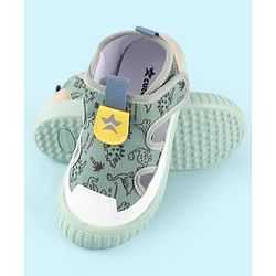 Cute Walk by Babyhug Velcro Closure Sandals With Dino Print - Navy Blue