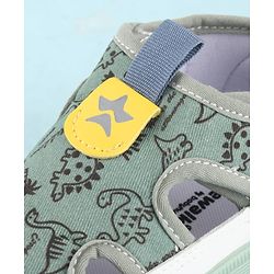 Cute Walk by Babyhug Velcro Closure Sandals With Dino Print - Navy Blue