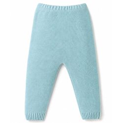 Babyhug Knit Full Sleeves Front Open Sweater Set With Cable Knit Design - Light Blue