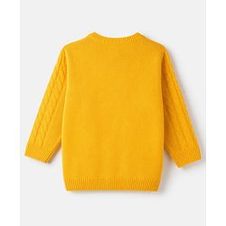 Babyhug Knit Full Sleeves Solid Sweater Set - Yellow