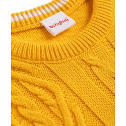 Babyhug Knit Full Sleeves Solid Sweater Set - Yellow