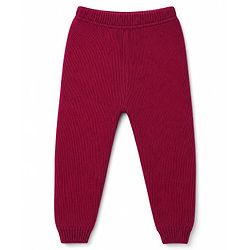 Babyhug Knit Full Sleeves Sweater Set With Cable Knit Design - Dark Pink