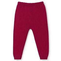 Babyhug Knit Full Sleeves Sweater Set With Cable Knit Design - Dark Pink