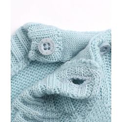 Babyhug Knit Full Sleeves Sweater Set with Cable Knit Design - Light Blue