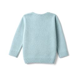 Babyhug Knit Full Sleeves Sweater Set with Cable Knit Design - Light Blue