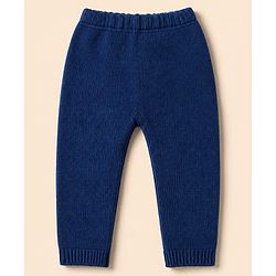 Babyhug Knit Full Sleeves Striped Sweater Set - Blue & White