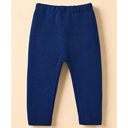 Babyhug Knit Full Sleeves Striped Sweater Set - Blue & White