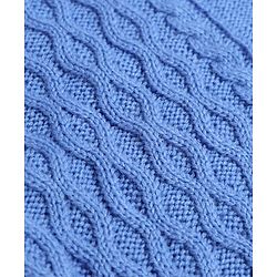 Babyhug Knit Sweater Sets with Full Sleeves and Cable Knit Design - Light Blue