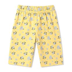 Babyhug 100% Cotton Knit Half Sleeves T-Shirt & Capri Night Suit Floral Print - Yellow