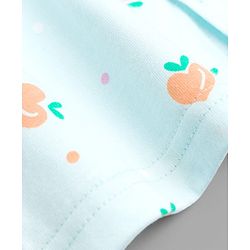 Babyhug 100% Cotton Knit Half Sleeves Top & Shorts Night Suit Co-ords With Heart Print - Light Blue