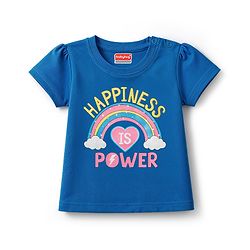 Babyhug 100% Cotton Knit Full Sleeves T-Shirt & Pyjama Night Suit Rainbow Print - Blue