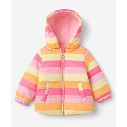 Babyhug Woven Full Sleeves Hooded Winter Wear Suit - Pink