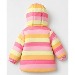 Babyhug Woven Full Sleeves Hooded Winter Wear Suit - Pink