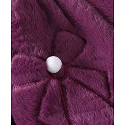 Babyhug Fur Woven Hooded Full Sleeves Hoodie With Bow & Ear Applique - Burgandy