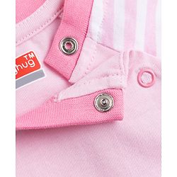 Babyhug 100% Cotton Knit Full Sleeves Striped T-Shirt & Pyjama Night Suit with Cat Print - Pink