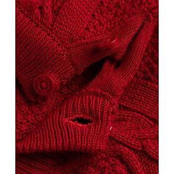 Babyhug Knit Full Sleeves Pullover Sweater With Cable Knit Design - Red