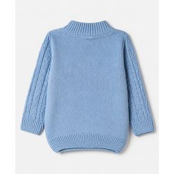 Babyhug Cable Knit Pullover with Full Sleeves in Light Blue