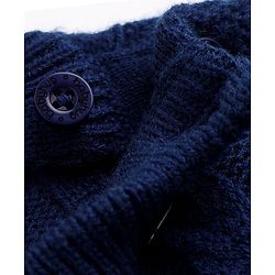 Babyhug Knit Full Sleeves Pullover with Floral Embroidery & Cable Knit Design - Navy Blue