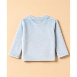Babyhug Disney 100% Cotton Fleece Knit Full Sleeves Winter Wear Suit With Stitch Graphic - Light Blue