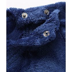 Babyhug Disney 100% Cotton Fleece Knit Full Sleeves Winter Wear Suit With Mickey Mouse Graphic - Navy Blue