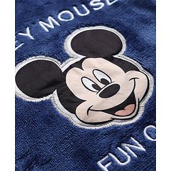 Babyhug Disney 100% Cotton Fleece Knit Full Sleeves Winter Wear Suit With Mickey Mouse Graphic - Navy Blue
