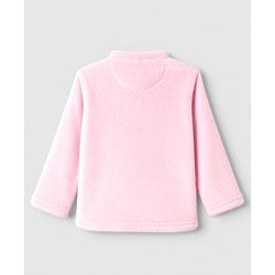Babyhug Disney Fleece 100% Cotton Knit Full Sleeves Winter Wear Suit With Minnie Mouse Graphic - Light Pink