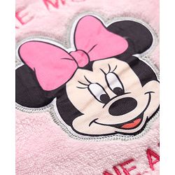 Babyhug Disney Fleece 100% Cotton Knit Full Sleeves Winter Wear Suit With Minnie Mouse Graphic - Light Pink