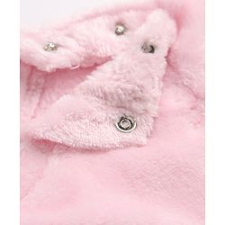 Babyhug Disney Fleece 100% Cotton Knit Full Sleeves Winter Wear Suit With Minnie Mouse Graphic - Light Pink