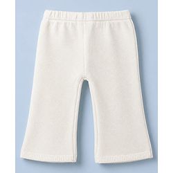Babyhug Knit Front Open Full Sleeves Sweater and Pant Set with Cable Knit Off White