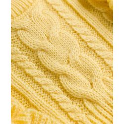 Babyhug Knit Full Sleeves Woollen Dress With Cable Knit Design - Yellow