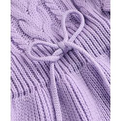 Babyhug Knit Full Sleeves Woollen Dress With Cable Knit Design - Yellow