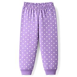 Babyhug Cotton Knit Full Sleeves Winter Wear Co-ords With Polka Dot Design - Lavender