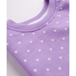 Babyhug Cotton Knit Full Sleeves Winter Wear Co-ords With Polka Dot Design - Lavender