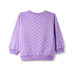 Babyhug Cotton Knit Full Sleeves Winter Wear Co-ords With Polka Dot Design - Lavender