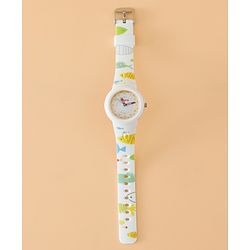Babyhug Free Size Boy Round Analog Kids Watch - White