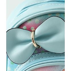Babyhug Fashion Backpacks With Bow & Floral Applique -Blue