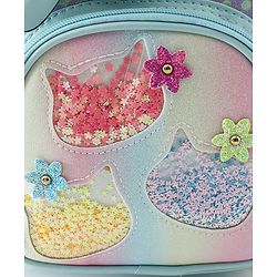 Babyhug Fashion Backpacks With Bow & Floral Applique -Blue