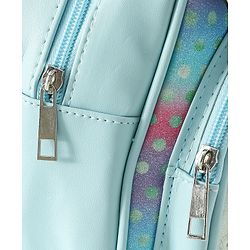Babyhug Fashion Backpacks With Bow & Floral Applique -Blue