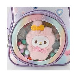 Babyhug Fashion Backpacks With Labubu Doll Applique - Beige