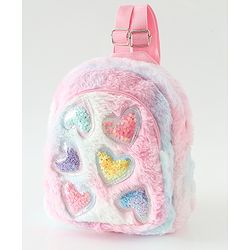 Babyhug Free Size Fashion Backpacks with Hearts - Pink