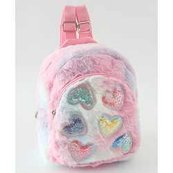 Babyhug Free Size Fashion Backpacks with Hearts - Pink
