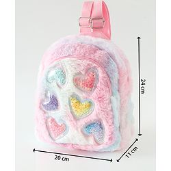 Babyhug Free Size Fashion Backpacks with Hearts - Pink