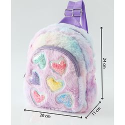 Babyhug Free Size Fashion Backpacks with Hearts - Pink