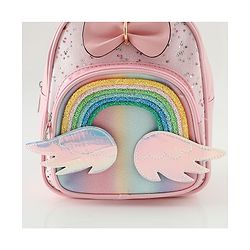 Babyhug Fashion Backpacks With Rainbow Applique - Pink