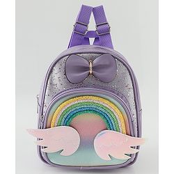 Babyhug Fashion Backpacks With Rainbow Applique - Pink