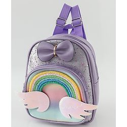 Babyhug Fashion Backpacks With Rainbow Applique - Pink