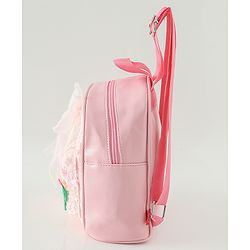 Babyhug Free Size Fashion Sequined Backpack with Bow, Carrot and Rabbit applique - Blue