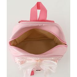 Babyhug Free Size Fashion Sequined Backpack with Bow, Carrot and Rabbit applique - Blue