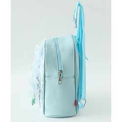 Babyhug Free Size Fashion Sequined Backpack with Bow, Carrot and Rabbit applique - Blue