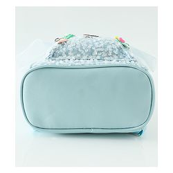 Babyhug Free Size Fashion Sequined Backpack with Bow, Carrot and Rabbit applique - Blue